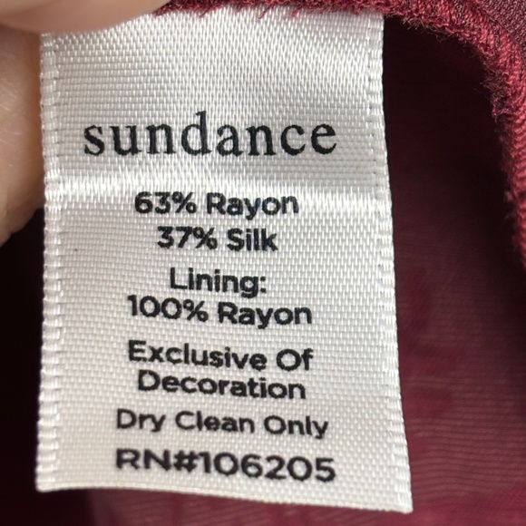 Sundance Women Burnout Velvet Peasant Blouse Top Sz L Burgundy Whimsigoth Fairy - Picture 7 of 12